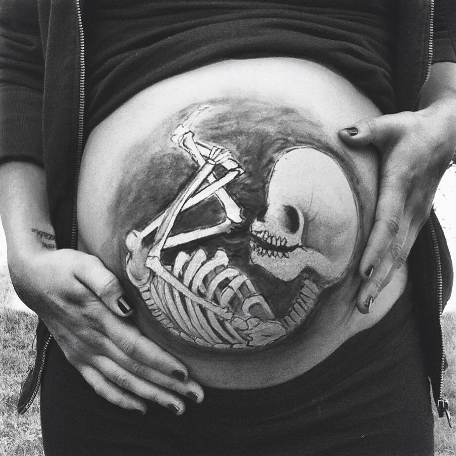Skeleton belly painting